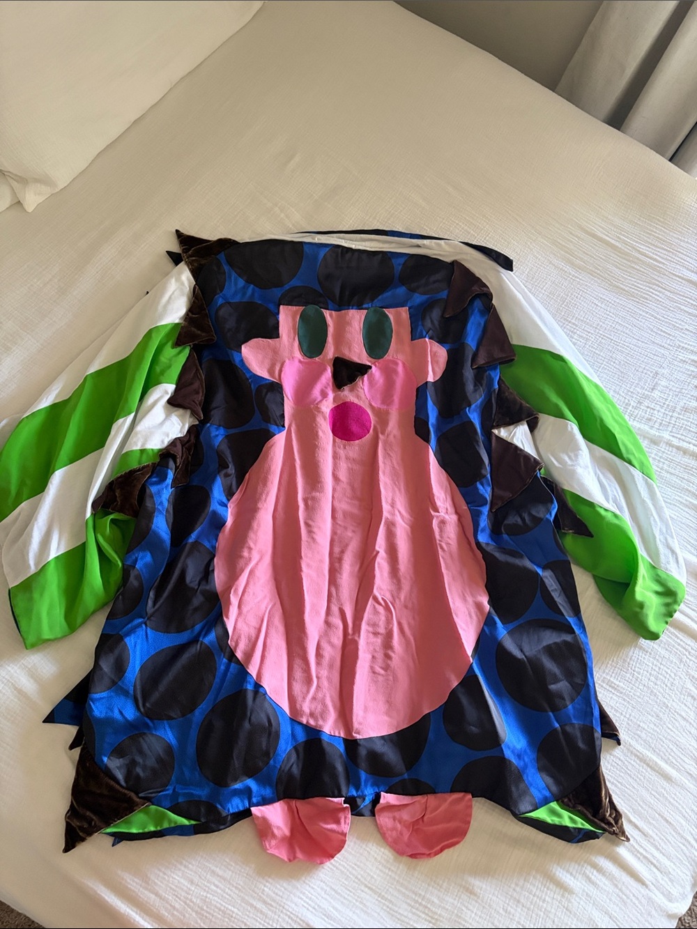 Pink & Blue Monster Costume with Green Sleeves
